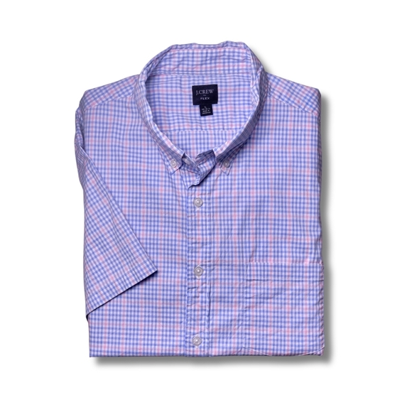 J. Crew Other - J. Crew Blue & Pink Gingham Short Sleeve Button-Down Shirt L​